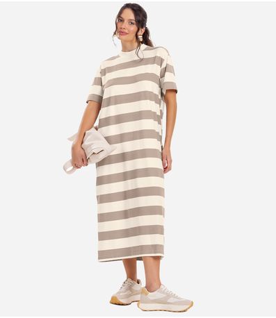 Vestido Super Midi Rovitex Marrom