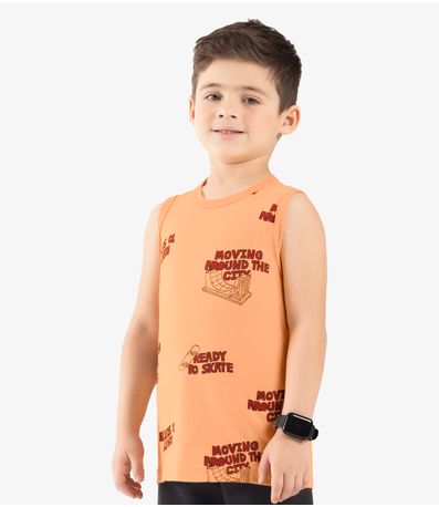 Machão Infantil Masculino Meia Malha Rovi Kids Laranja