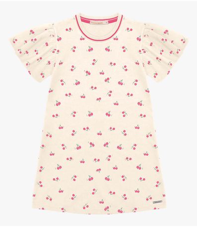 Vestido Infantil Em Moletinho Trick Nick Bege