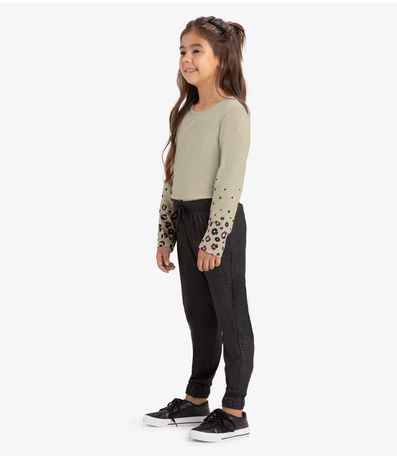 Calça Jogger Infantil Feminina Rovi Kids Preto