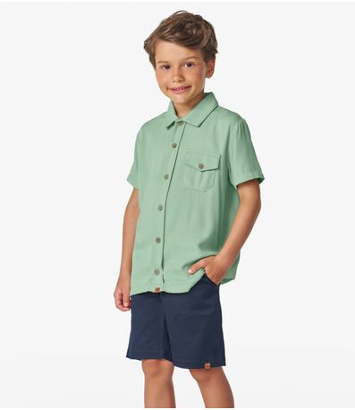 Camisa Infantil em Viscose Dobby Trick Nick Verde