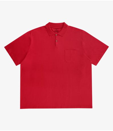 Camisa Polo Plus Size Masculina Diametro Vermelho