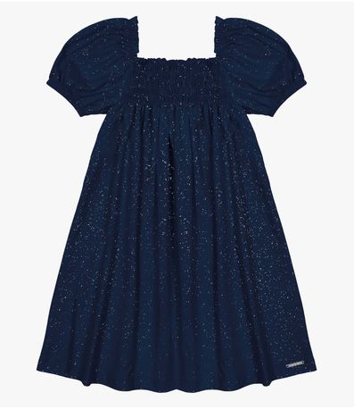 Vestido Infantil Com Glitter Trick Nick Azul
