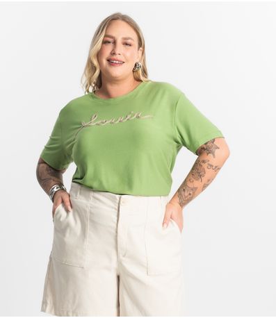 Blusa Viscose Plus Size Secret Glam Verde