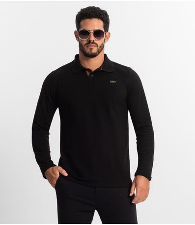 Polo Manga Longa Masculina Diametro Preto
