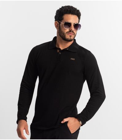 Polo Manga Longa Masculina Diametro Preto