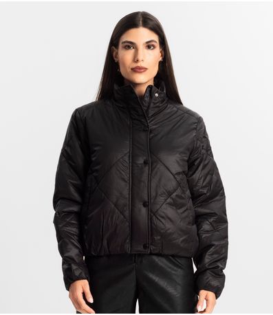Jaqueta Puffer Feminina Em Microfibra Endless Preto