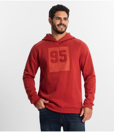 Blusão Masculino com Capuz Em Moletom Diametro Laranja