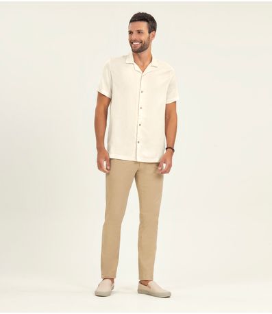 Camisa Em Viscolinho Masculina Diametro Bege