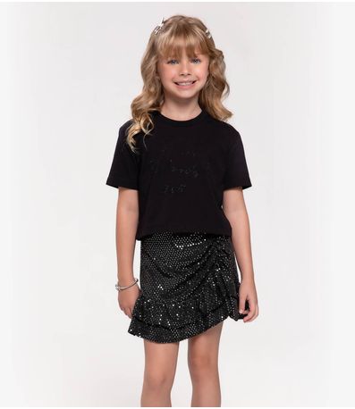 Conjunto Infantil Blusa Com Saia Trick Nick Preto