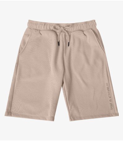 Bermuda Juvenil em Malhão Masculina Minty Marrom