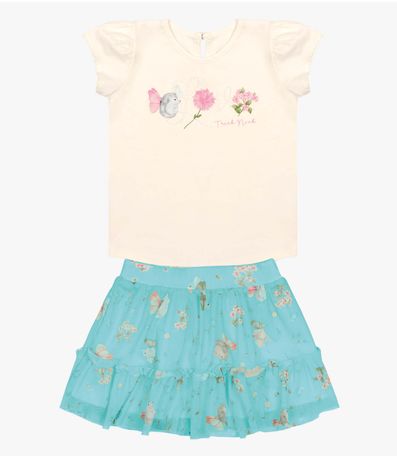 Conjunto Infantil Body Com Saia Trick Nick Azul