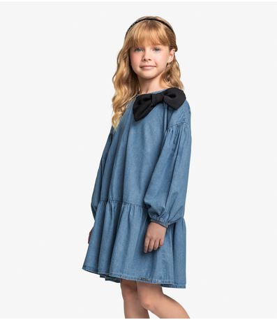 Vestido Infantil Light Denim Trick Nick Azul