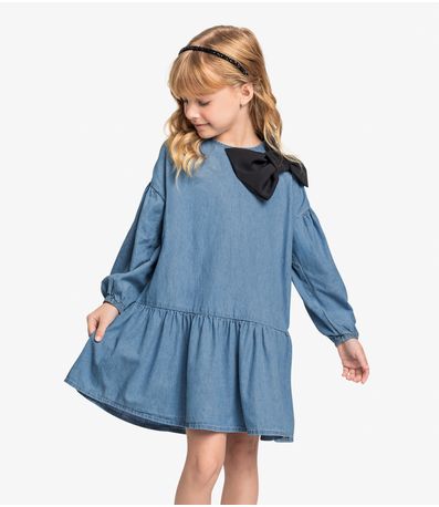 Vestido Infantil Light Denim Trick Nick Azul