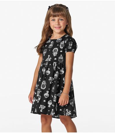 Vestido Infantil Trick Nick Preto