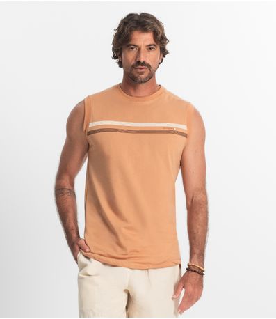 Regata Masculina Meia Malha Diametro Marrom