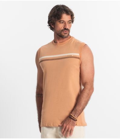 Regata Masculina Meia Malha Diametro Marrom