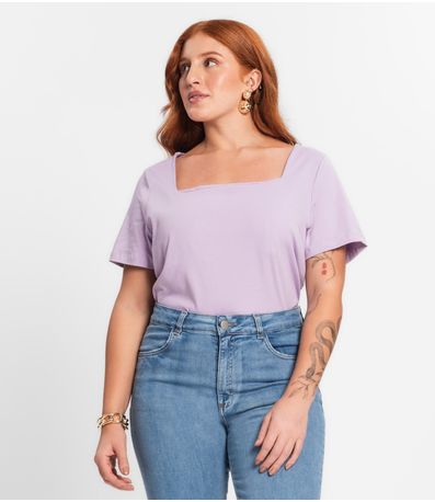 Blusa Feminina Plus Size Secret Glam Roxo