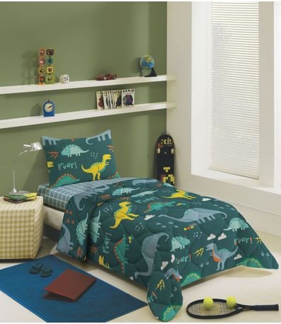 Jogo de Cama Infantil 2 Peças Estampado Lepper Verde