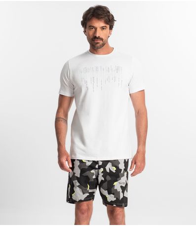 Bermuda Masculina Estampada Rovitex Amarelo