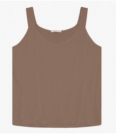 Blusa De Alça Feminina Plus Size Secret Glam Marrom