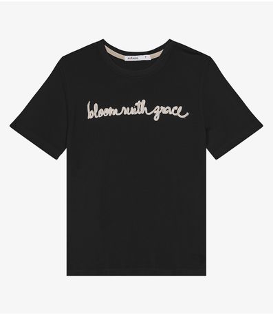 Camiseta De Visco Tricot Feminina Endless Preto