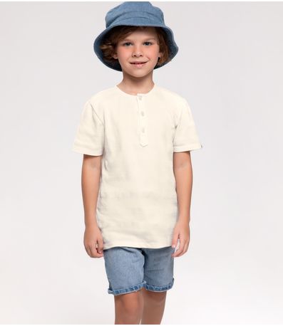 Conjunto Infantil Camiseta Com Bermuda Trick Nick Bege