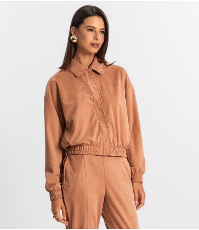 Jaqueta Suede Feminina Rovitex Marrom