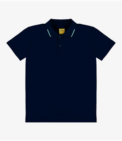 Polo Infantil Em Meia Malha Rovi Kids Azul