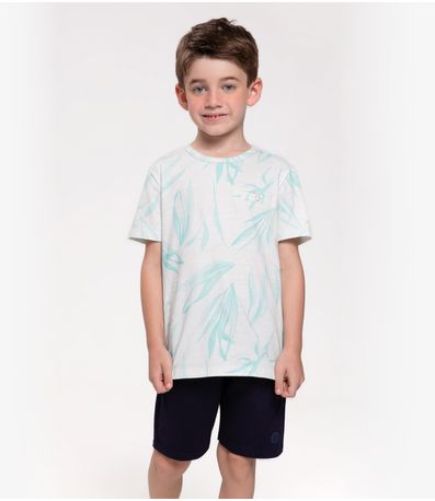 Bermuda Infantil Masculina Em Moletom Trick Nick Azul