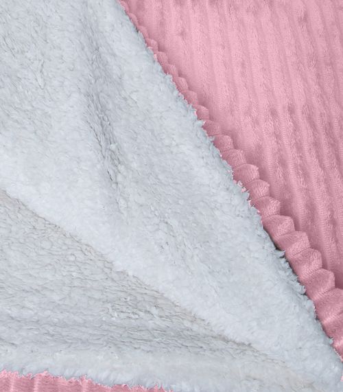 Manta de Microfibra Com Sherpa Casal Infinita Cor Rosa