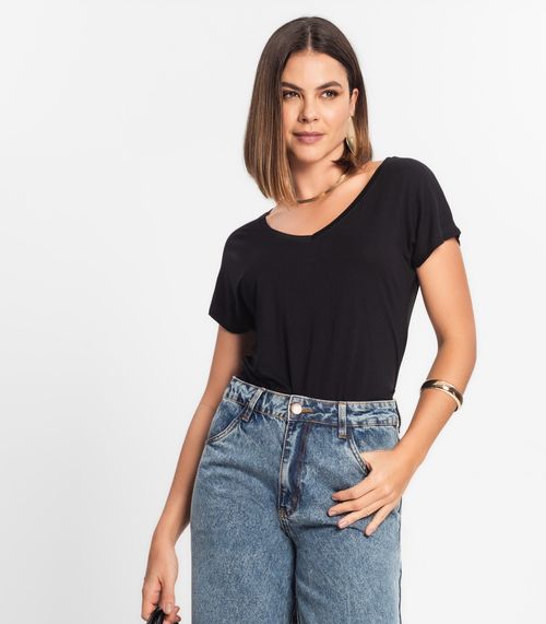 Blusa Feminina Viscotorcion Rovitex Preto