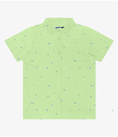 Camisa Juvenil Masculina Em Viscose Minty Verde