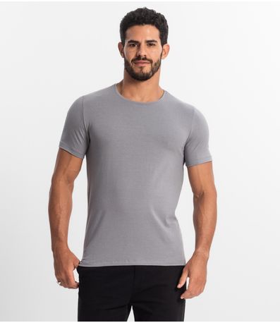 Camiseta Masculina Manga Curta KO Cinza