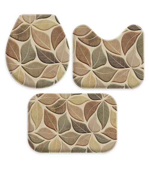 Jogo De Tapetes Para Banheiro Wevans Bege