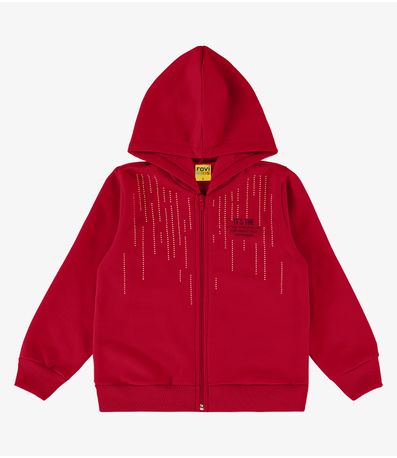 Jaqueta Infantil Em Moletom Com Capuz Rovi Kids Vermelho