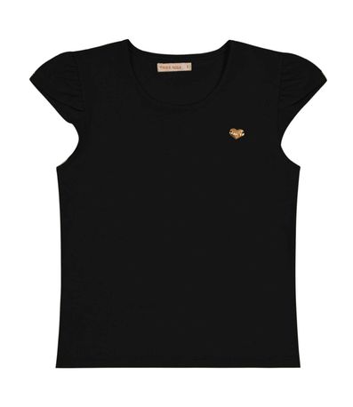 Blusa Infantil Feminina Cotton Leve Trick Nick Preto