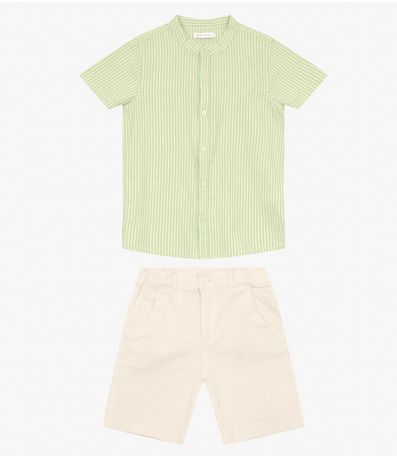 Conjunto Infantil Masculino Listrado Trick Nick Verde