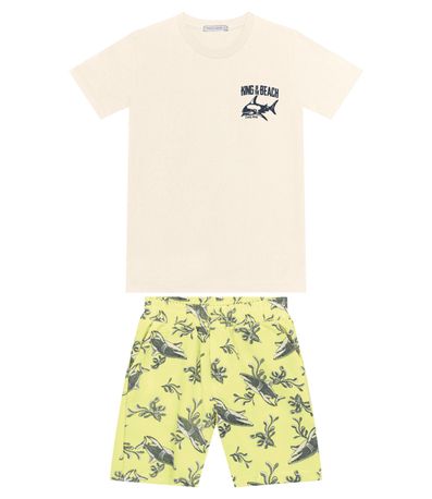 Conjunto Infantil Camiseta Com Bermuda Trick Nick Verde