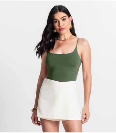Blusa Feminina De Alça Poliamida Style Box Verde