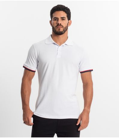 Polos Básicas Com Detalhe Na Gola Branco