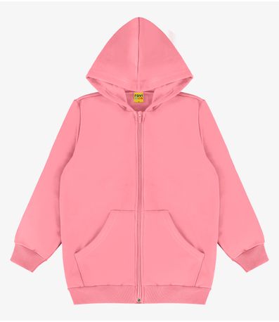 Jaqueta Infantil Moletom com Capuz Rovitex Kids Rosa