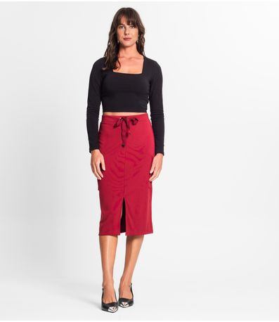 Saia Midi Feminina Endless Vermelho