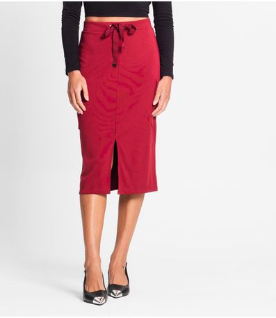 Saia Midi Feminina Endless Vermelho