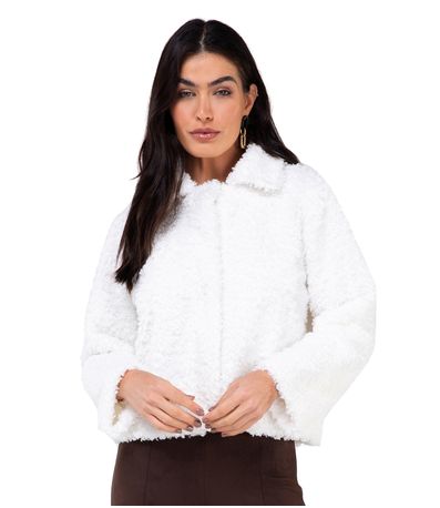 Casaco Teddy Alpaca Feminino Endless Off White