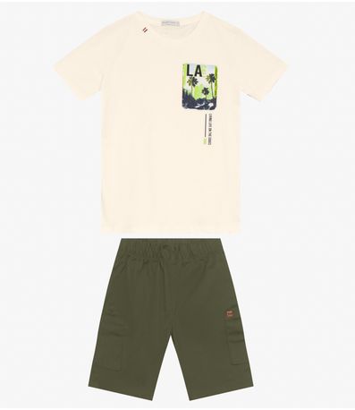 Conjunto Infantil Camiseta Com Bermuda Trick Nick Verde
