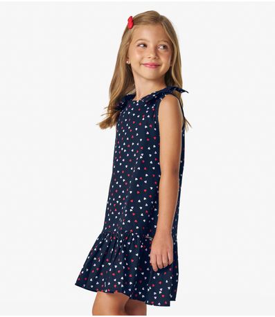 Vestido Infantil Com Laço Trick Nick Azul