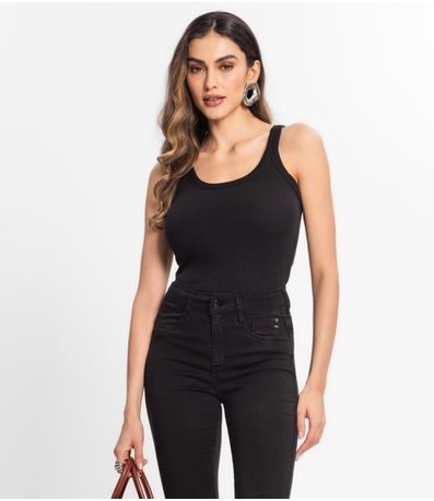 Regata Feminina Em Ribana Rovitex Preto