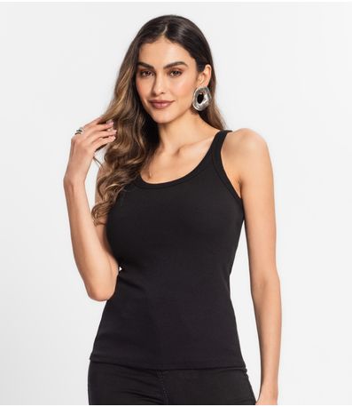 Regata Feminina Em Ribana Rovitex Preto