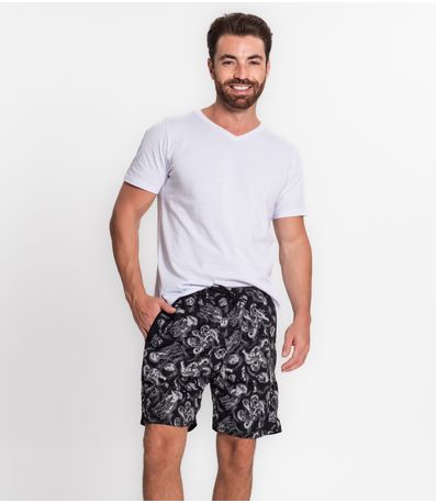Bermuda Masculina Estampada TNO Preto